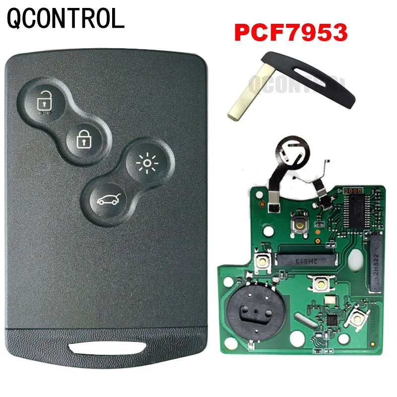 QCONTROL Keyless Go or Half Smart Remote Key 433Mhz PCF7953 PCF7952 PCF7941 4A for Renault Megane III Fluence Laguna III Scenic