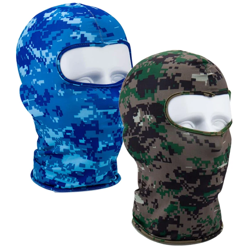 Outdoor Full Face Mask Spandex passamontagna sottile moto ciclismo sci CS maschera digitale verde Camo