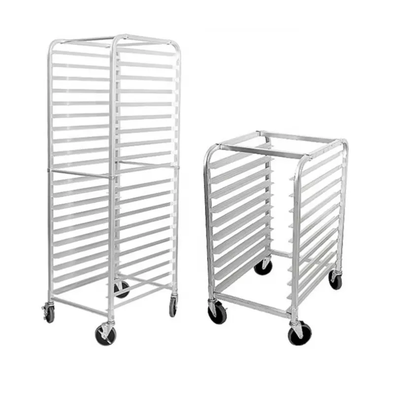 Commercial Heavy Duty 10/12/20 Tiers Aluminum Alloy Baking Tray Rack Sheet Pan Rack Bakery Trolley for 66x46cm Pan