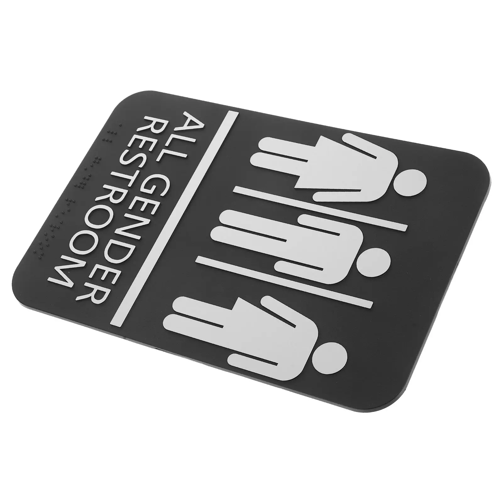 Braille Signage Unisex Restroom Directional Signs ABS Material Easy Installation Metal Signs for Home Office Decor