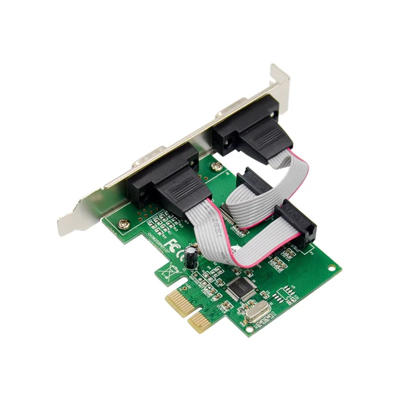 Suitable for PCI-E CH382L 2S DB-9 pin RS232 serial port card Native industrial COM1 port serial expansion card