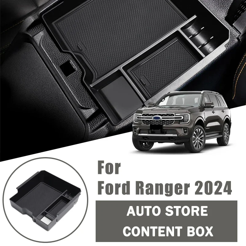 

For Ford Ranger 2024 Armrest Box Storage Box Central Control Storage Box Stowing Tidying Organizer Box Car Interior Accessories