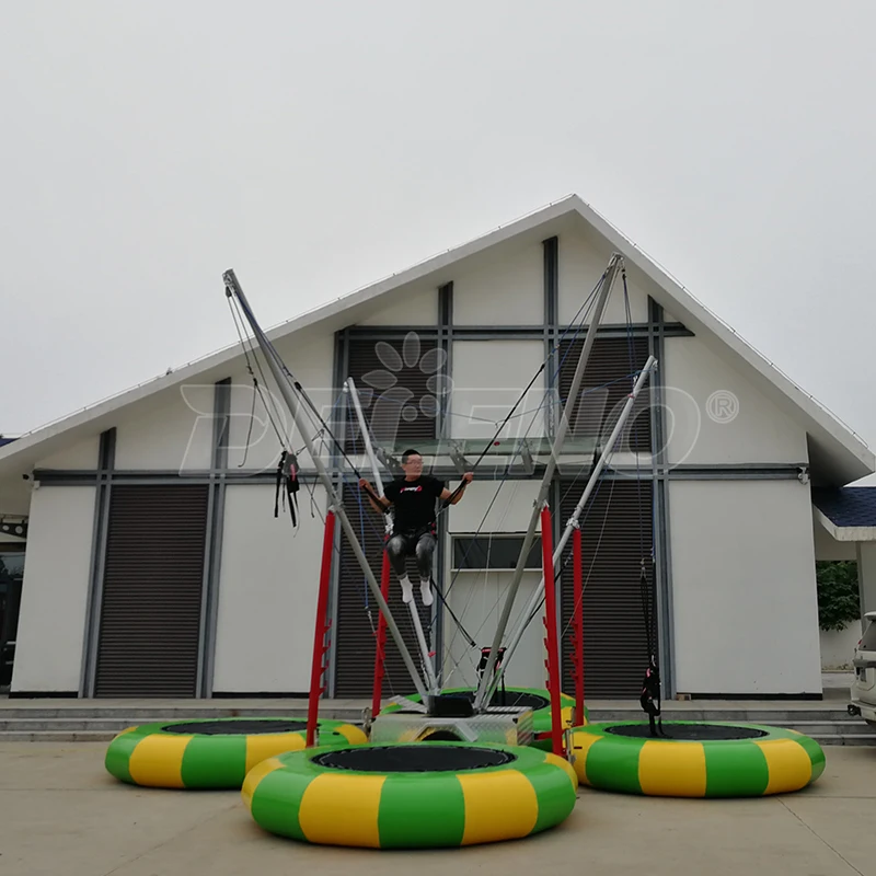 Trampolina bungee 4 w 1, z przyczepą, trampolina bungee, gry, skakanie bungee