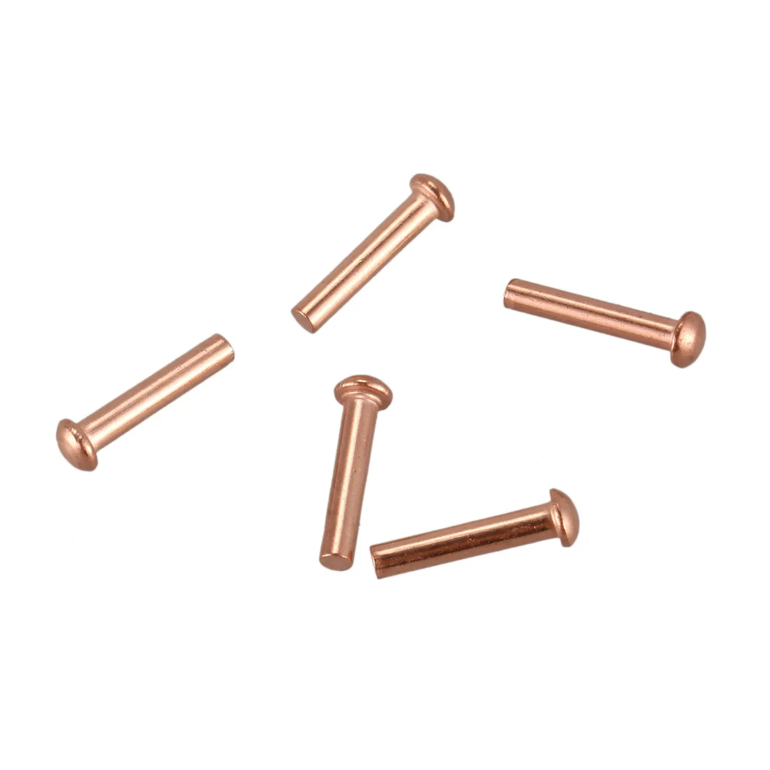 100 Pcs 5/64inch x 25/64inch Round Head Copper Solid Rivets FastenersJAS