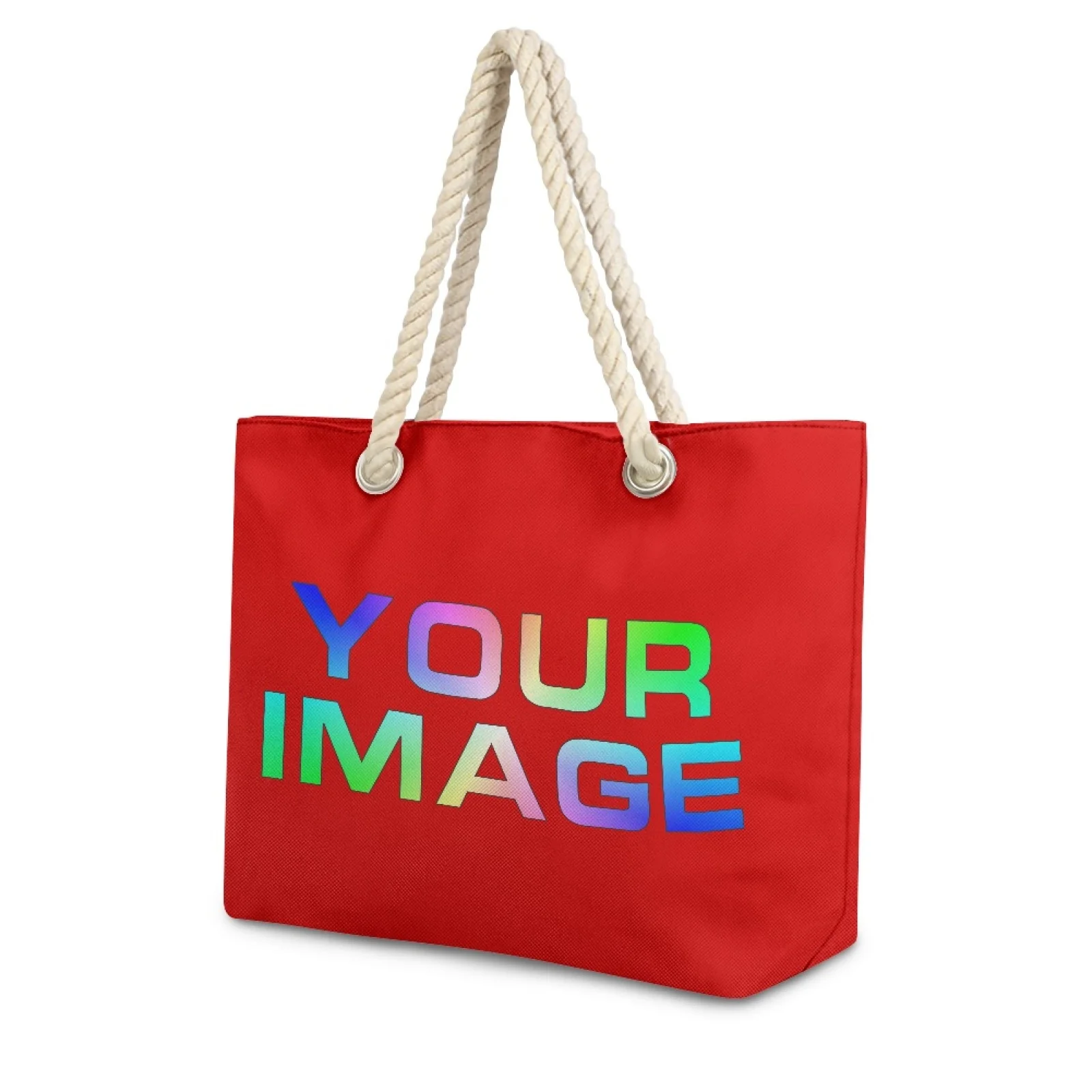 Hemp Rope Shoulder Strap Tote Bag for Women Multi Compartment Handbag Urban Stylish Daily Use Short Trip Bags Print On Demand