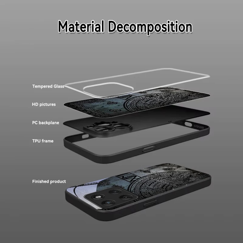 Ancient Norse Codex Black Glass Phone Case For Motorola Moto Edge 60 20 Lite 30 70 Pro 40 Neo 50 Ultra G14 G22 G35 Back Cover view 6