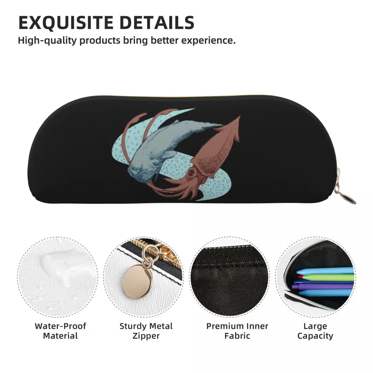 الحيوانات المنوية الحوت مقابل الحبار العملاق مقلمة الحقيبة قلم رصاص تخزين لوازم مكتبية تخزين كبير صندوق القلم حقيبة أقلام رصاص لصبي فتاة