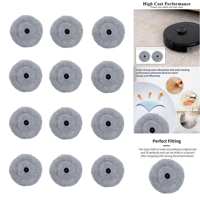 Panni rotondi per Mop per Roborock S8 Maxv Ultra G20s Robot aspirapolvere parti sostituibili straccio per la pulizia lavabile