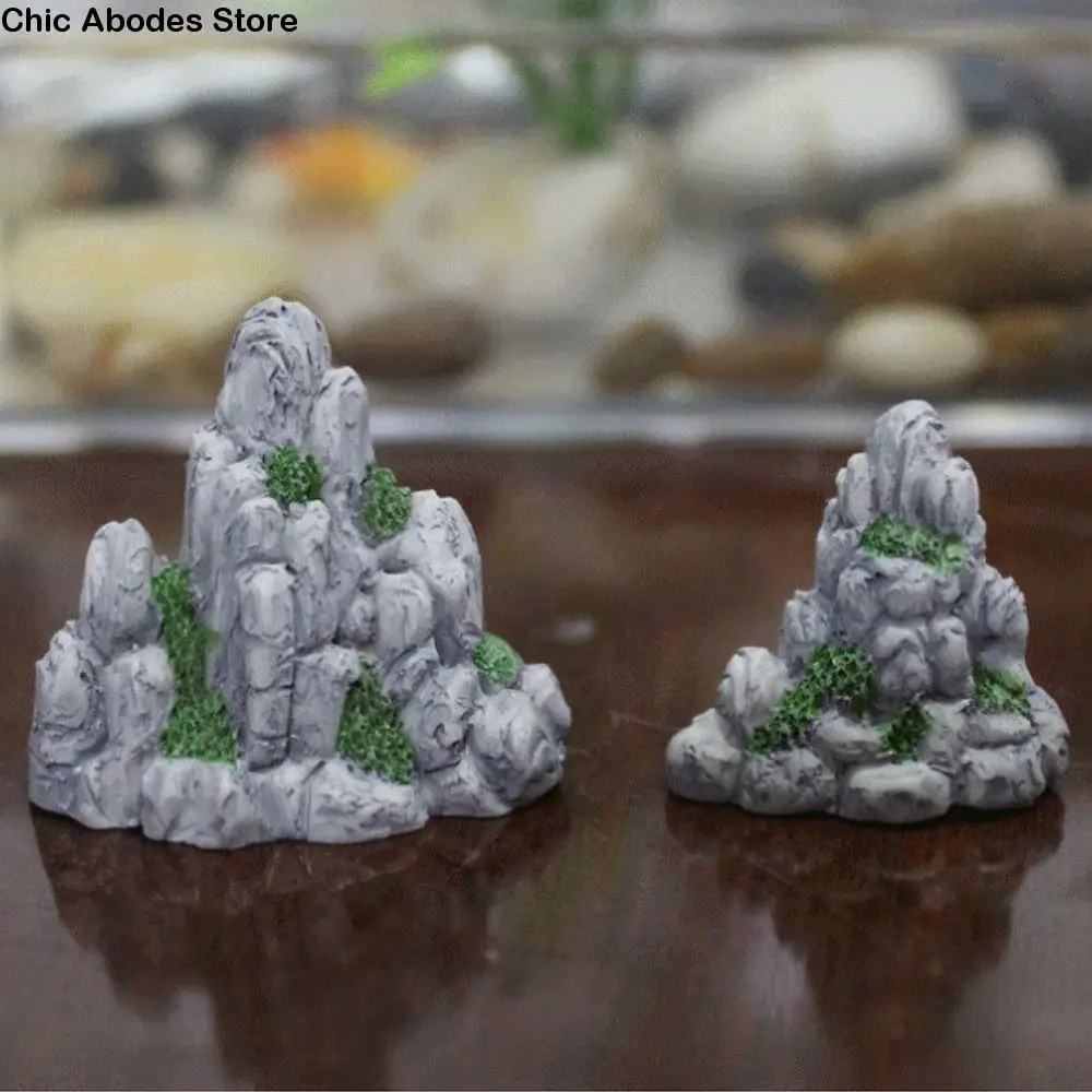 

Resin Crafts Miniature Rockery Ornaments Mini DIY Fake Mountain Simulation Realistic Mountain Stone Statue Dollhouse