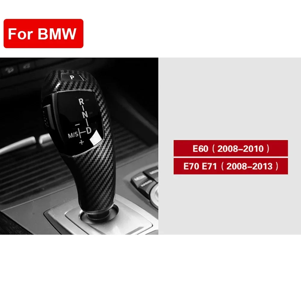 

Carbon Fiber Gear Shift Knob Cover Trim For BMW E60 E70 E71 5 Series X 5 X6 E60 2008-2010 E70 E71 2008-2013 Car Interior Sticker