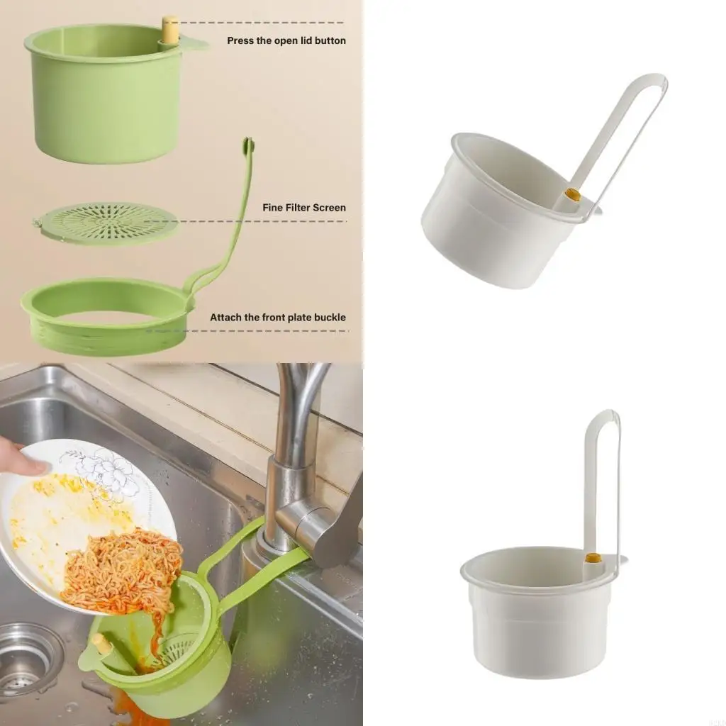 62KD Sturdy Plastic Draining Basket With Easy Installation and Extended Handle for Efficient Kitchen Sink Organization