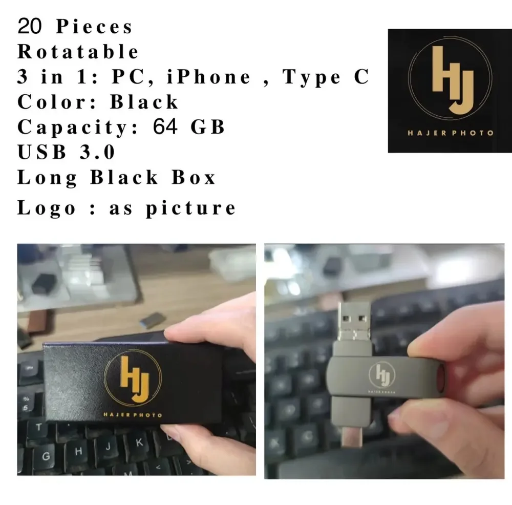 

Free Custom LOGO Metal USB 32GB Flash Drive and box
