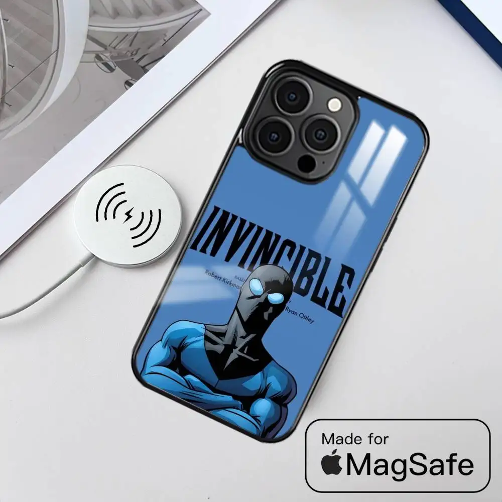 حافظة هاتف كارتون هيرو I لا تقهر MagSafe مغناطيسية لهاتف آيفون 16 15 14 13 12 11 Pro Plus Max شاحن لاسلكي صغير Funda #1