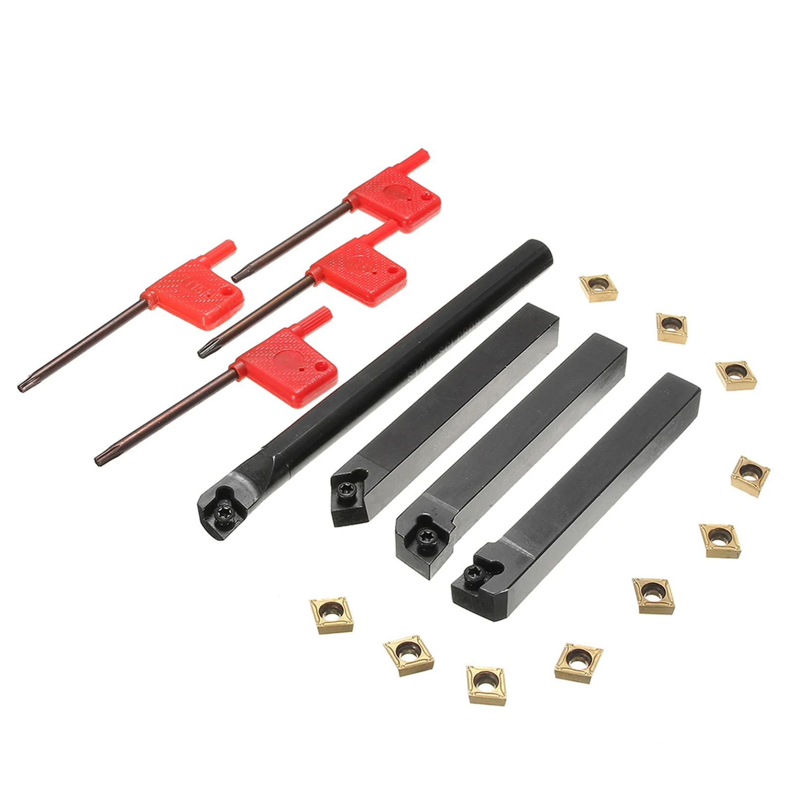 

S12MSCLCR09+SCLCR1212H09+SCLCL1212H09+SCMCN1212H09 4 шт. 12 мм хвостовик токарного станка держатель токарного инструмента расточная оправка + 10 шт. твердосплавная вставка