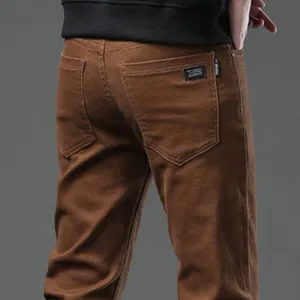 Denim jeans erkekler pamuk düz rahat ve konforlu, tek renkli, yeşil, kahve, mavi, havalı, iş, artı boyutu 28-42 44 dar kot pantolonların en büyük satışlarından 12'si yeşil erkekler-3 numara