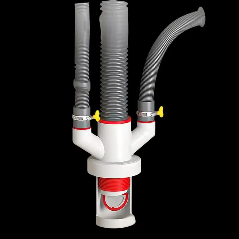 Washing Machine Drain Three-Way Drain Distributor, Dryer, Drainage Pipe, Three-Way Anti-Backflow Check Valve Connection