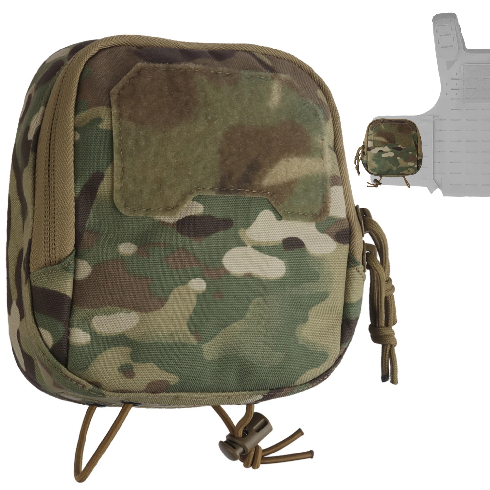 Wosport Tactical AG Pouch Cordura MOLLE Belt Mount Elastic Loops Dual Zipper and Bottom Bungee for Airsoft Gear Organizer