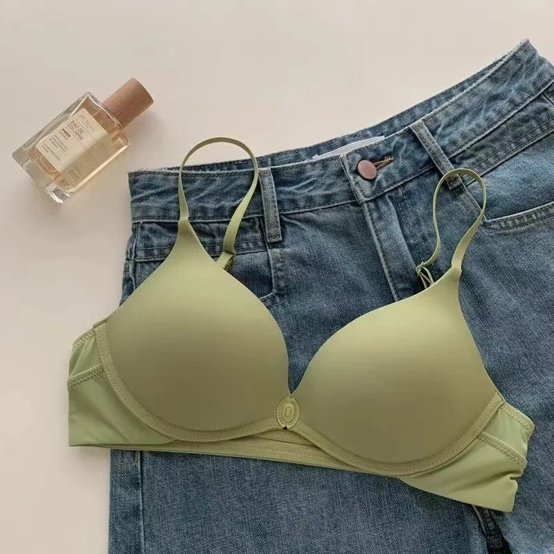 Front Closure Push-Up Bra for Women – Seamless Non-Empty Cup Design, U-Shaped Deep Back & Summer Ultra-Thin Lingerie