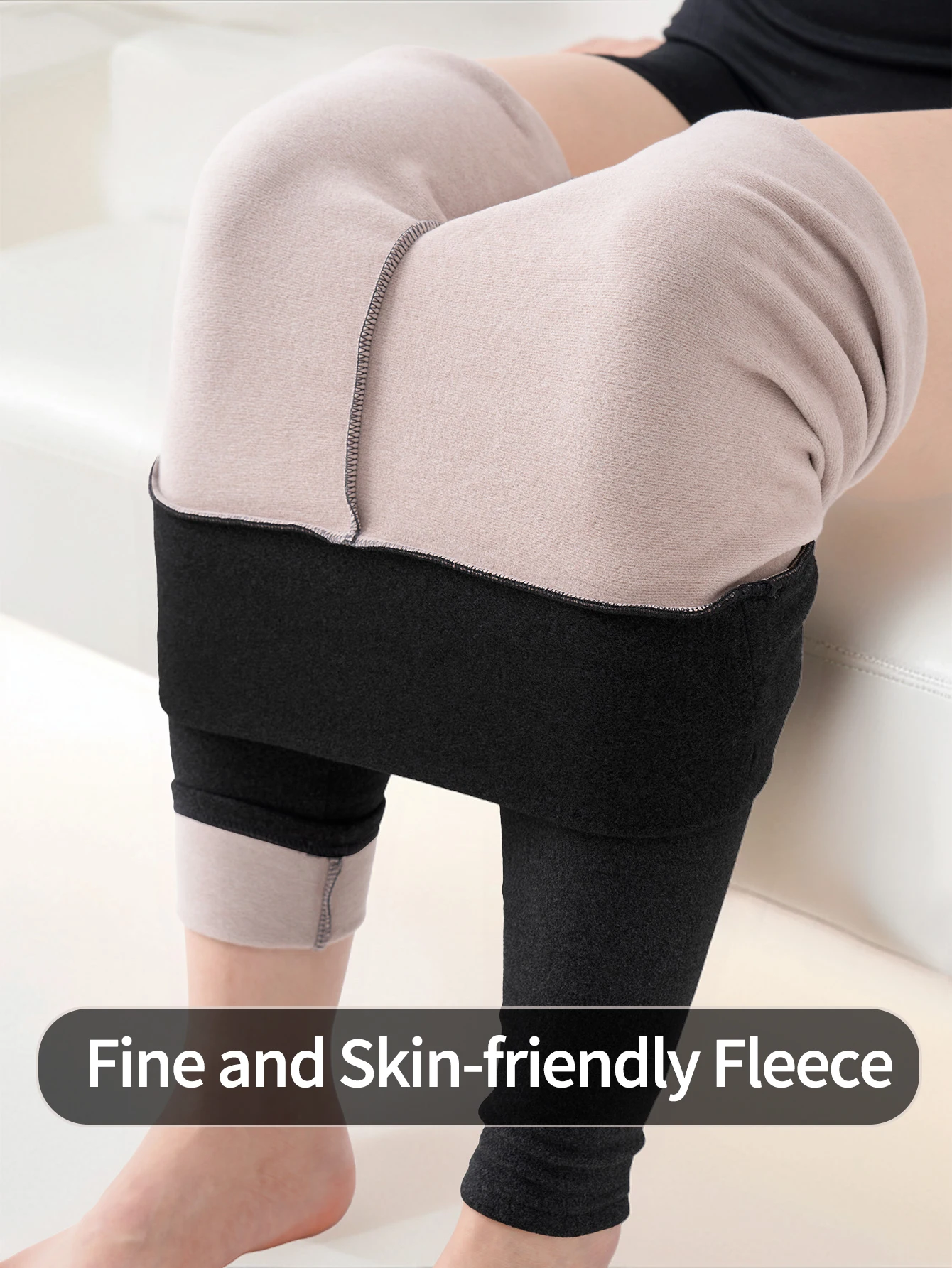 Pantaloni termici a vita alta Dralon a tutta lunghezza da donna Pantaloni invernali morbidi e confortevoli elasticizzati skinny resistenti al freddo foderati in pile