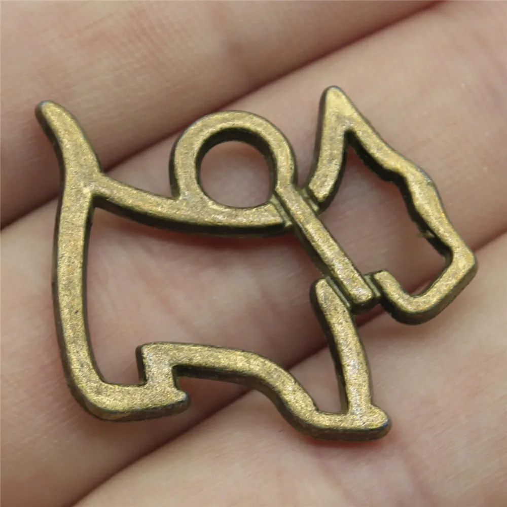 WYSIWYG 5pcs 28x24mm Antique Bronze Color Dog Charms Pendant For DIY Jewelry Making Handmade Jewelry Craft Findings