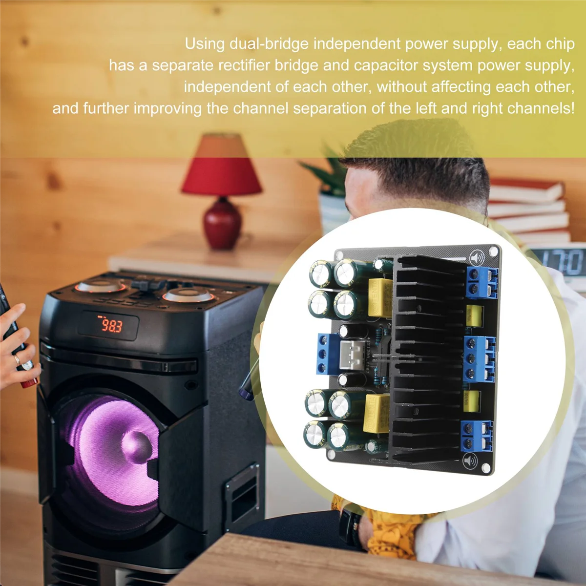 

ZIZI LM1875 Power Amplifier Board Dual Channel 2.0 Stereo Pure Power Amplifier Board DIY Speaker High Power Module