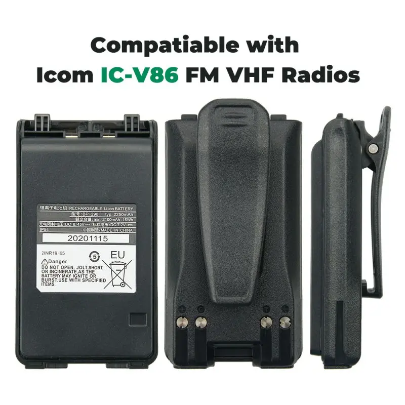 Baterai Radio BP-298 7.2V 2250mAh baterai isi ulang untuk Walkie Talkie IC-V86 Aksesori pengganti Radio dua arah