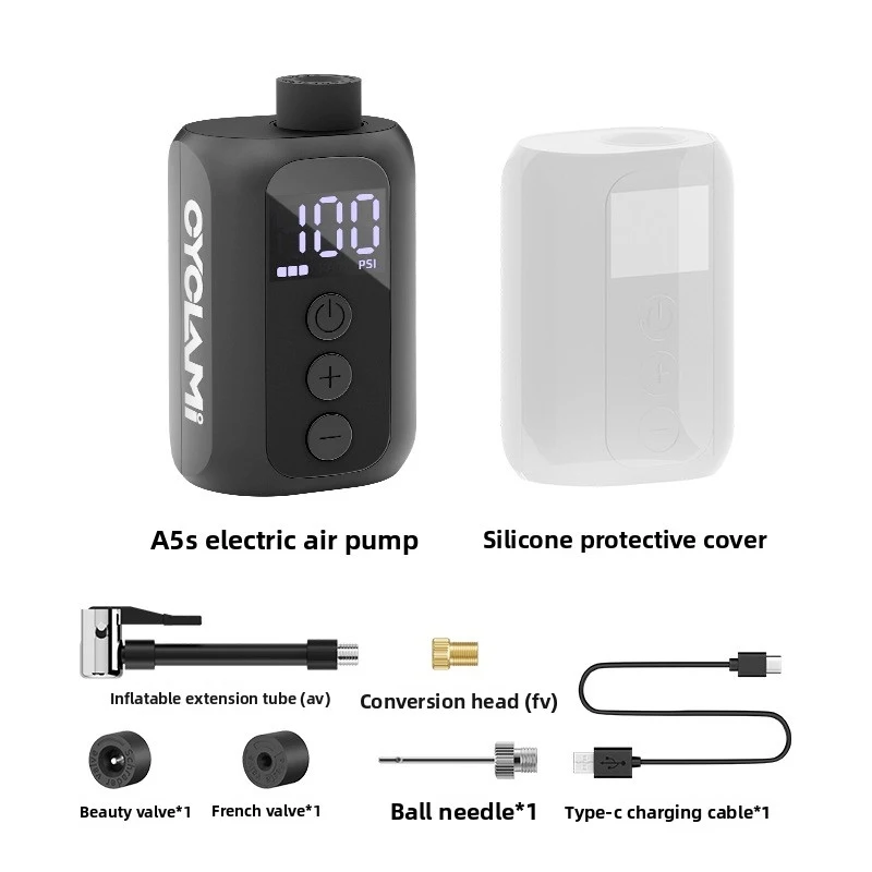 

Mini Electric Bike Pump 100PSI Portable Digital Tire Inflator for Bicycle, Ball & Sports Equipment