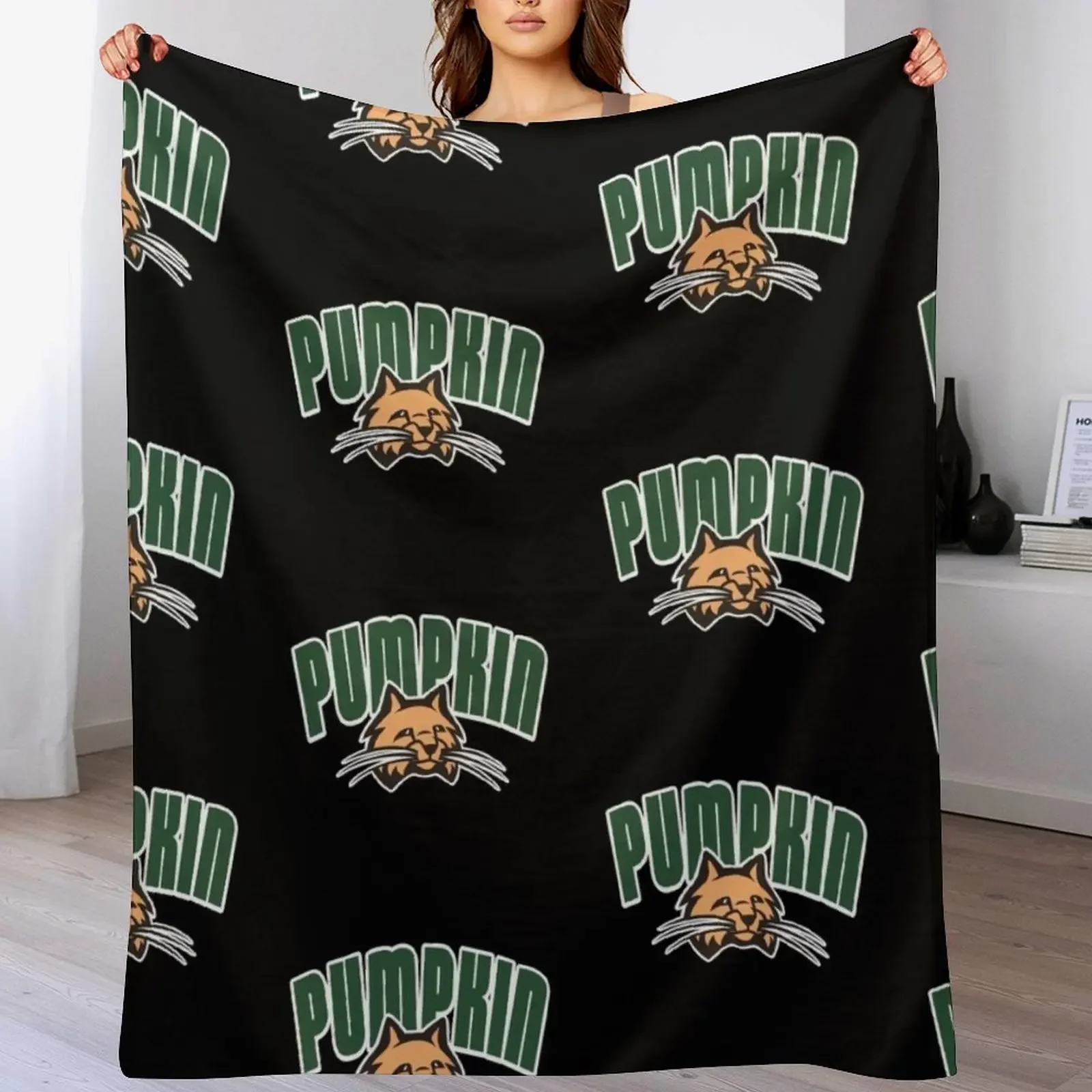

Ohio University Logo Pumpkin the Cat Throw Blanket Cozy Throw Blanket for Bed Sofa Chair