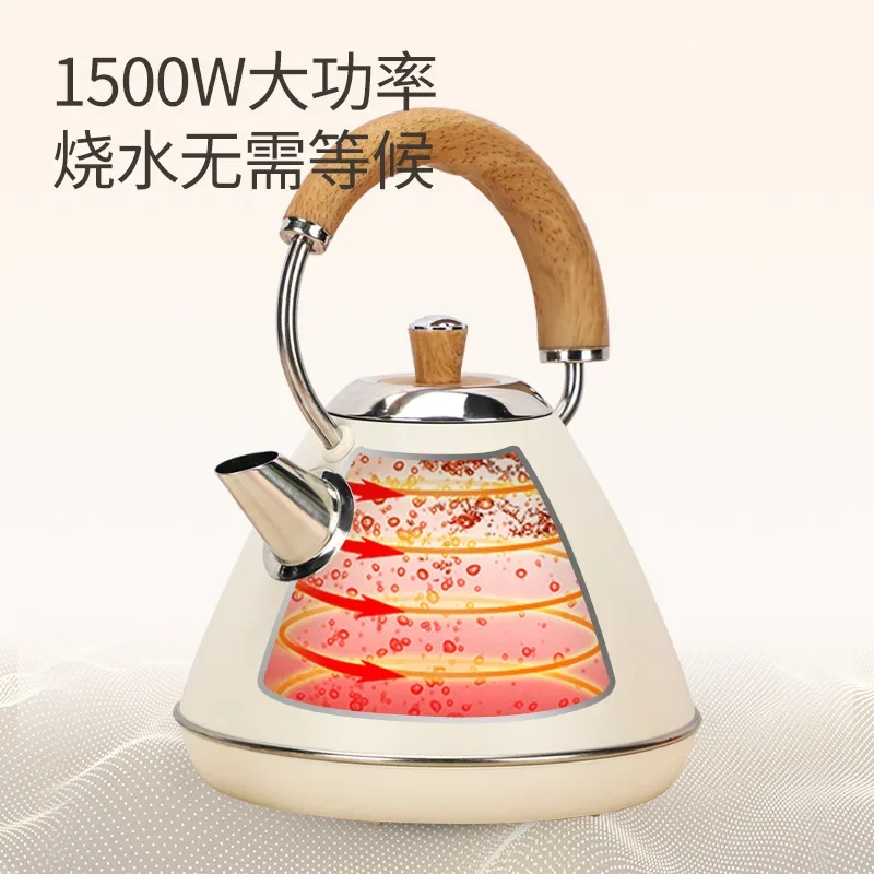 1L Electric Kettle Wood Grain Electric Kettle  304 Stainless Steel Automatic Power Off High Appearance Level Small Appliances
