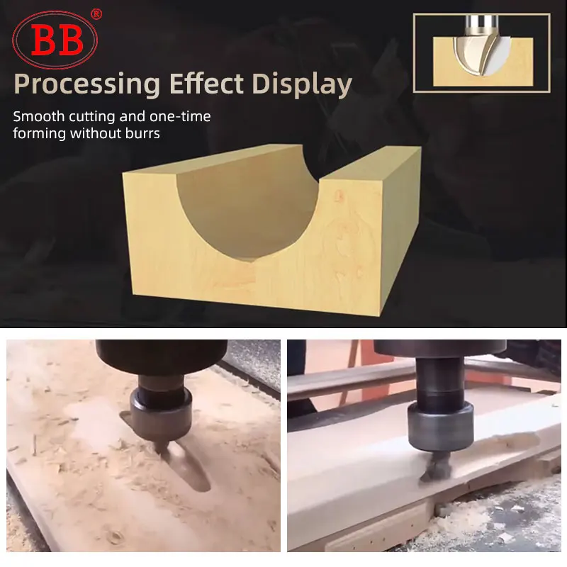 BB Half Round Radius Bottom Wood Router Bits Circular Arc Cove Box End Milling Cutter1/2 1/4 Inch Ball Nose CNC Engraving Tool