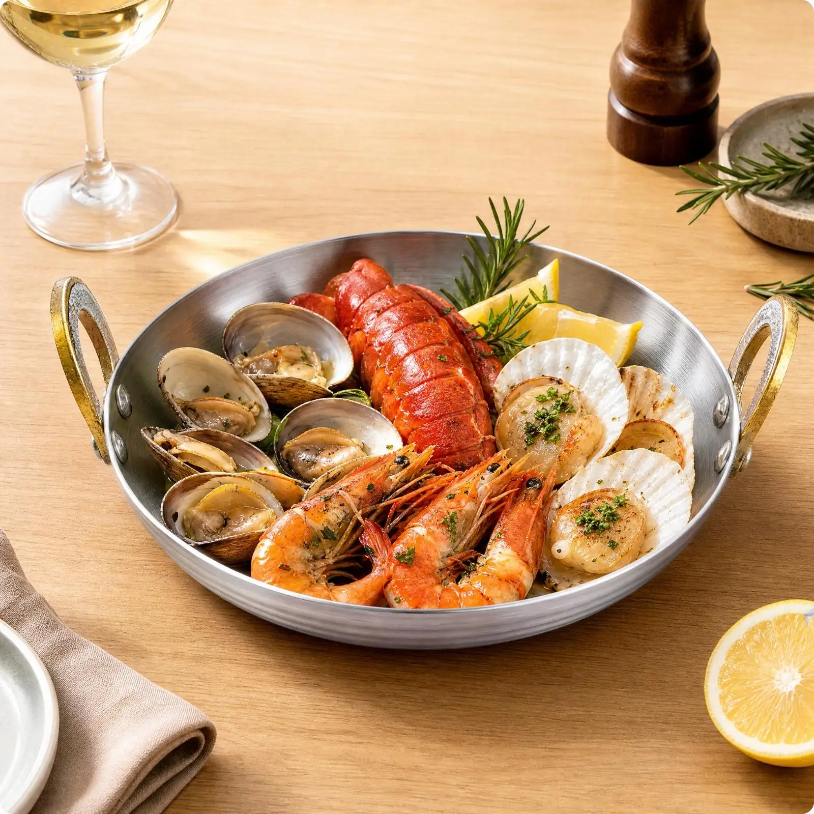 Versatile Stainless Steel Oval Seafood Plate with Handles for Fish Meat Fried Dishes and Festive Table Decorative Tray