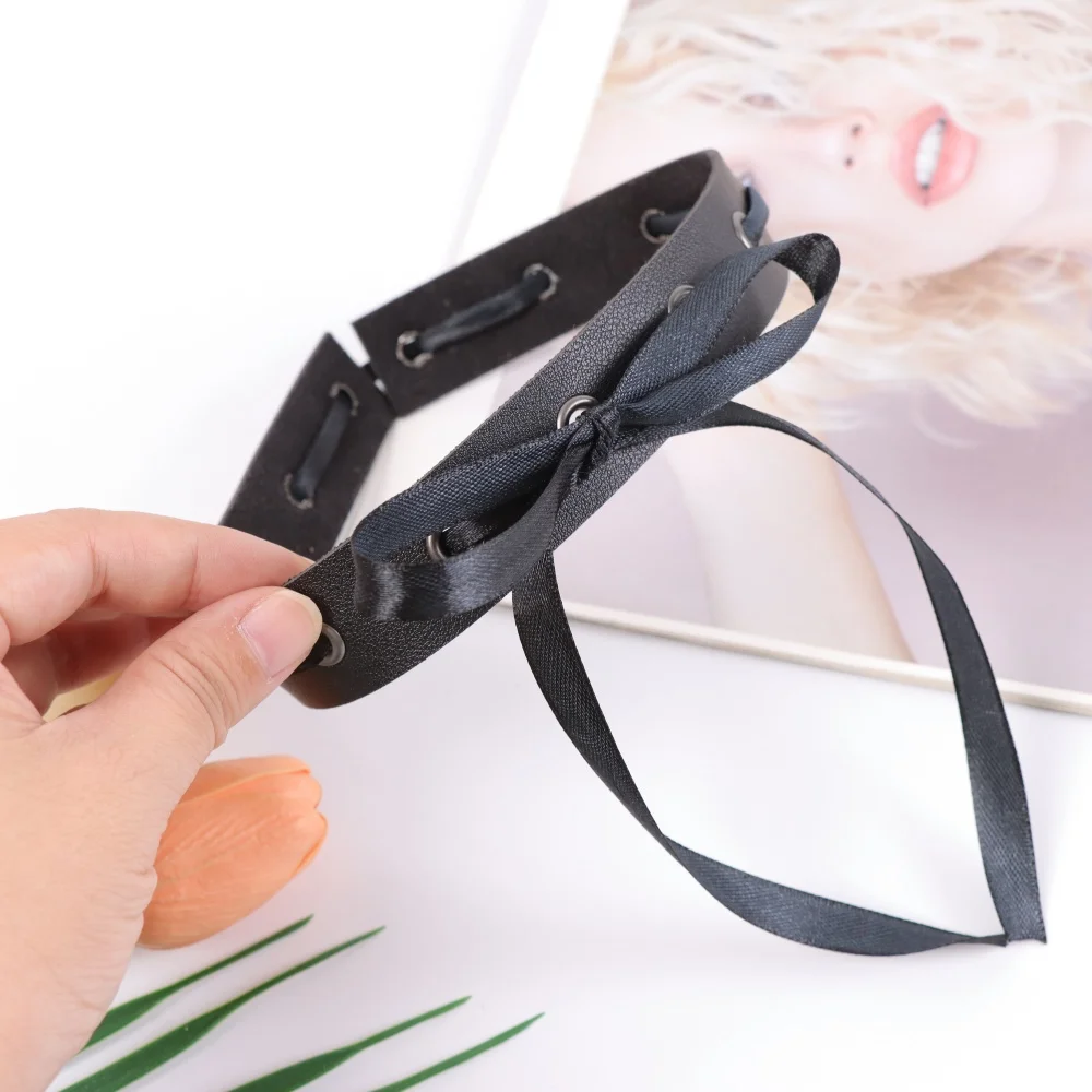 Collier ras du cou en Faux cuir à lacets, Style Harajuku, Sexy, décoration rétro Punk gothique, adapté aux femmes et aux filles, bijoux cadeau