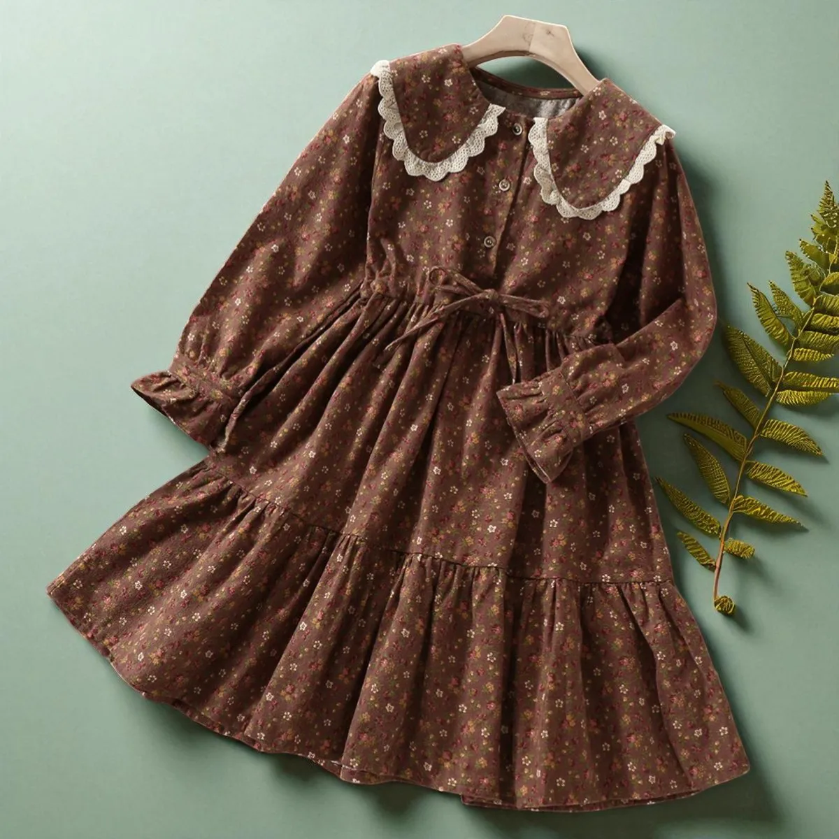 

Baby Girls Dresses for Kids Clothing Autumn Flower Long Sleeve Teenagers School Costume Dress Children Vestidos 8 10 11 12 Years