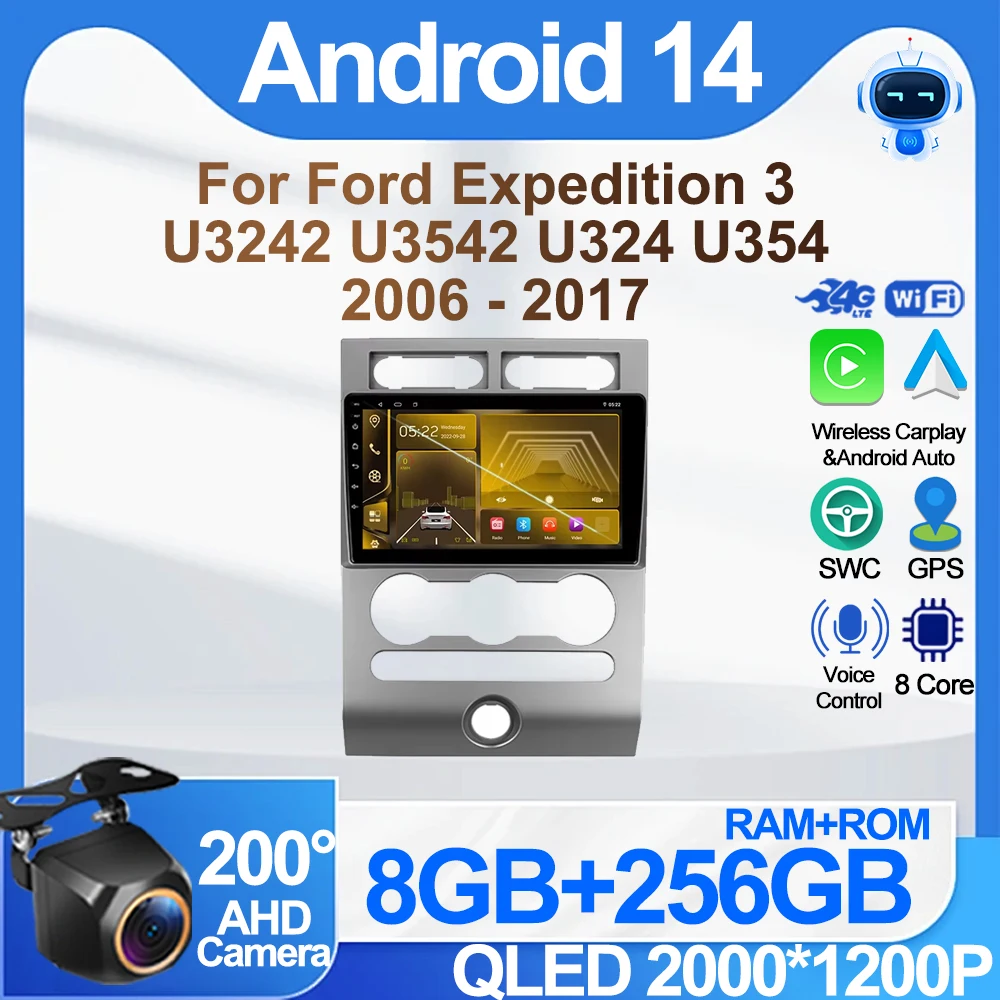 Android Radio For Ford Expedition 3 U3242 U3542 U324 U354 2006 - 2017 Rear Camera Multimedia Player No 2din DVD Wifi BT 5G RDS