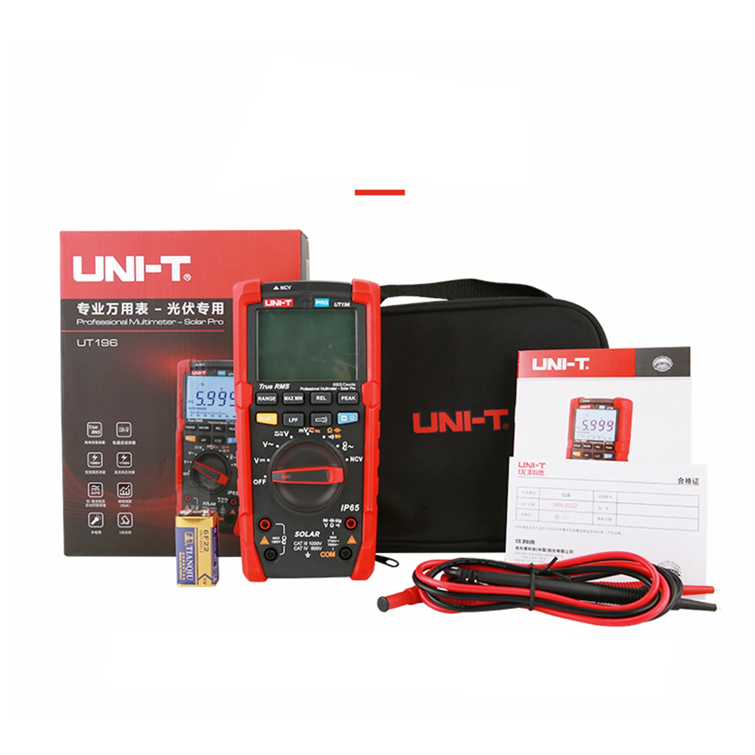 UNI-T UT196 Профессиональный цифровой мультиметр 1700 В постоянного тока тестер напряжения True RMS конденсаторный измеритель сопротивления-Solar Pro