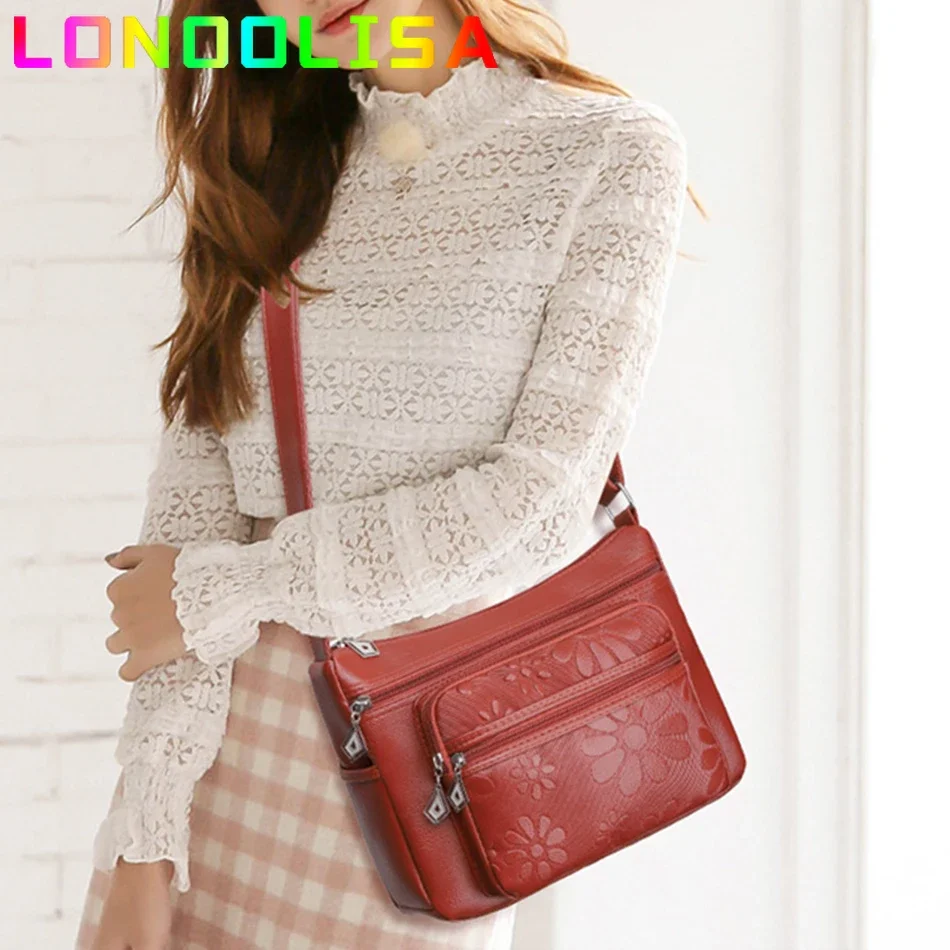 Multi-pocket Printing Women\'s Bags Casual Large Capacity Shoulder Crossbody Handbags and Purse Pu Leather Messenger Sac A Main