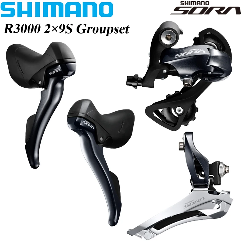 SHIMANO SORA R3000 2x9Speed Groupset DUAL CONTROL LEVER ST-R3000 RD-R3000 Rear Derailleur Front  Derailleur for Road Bike Parts