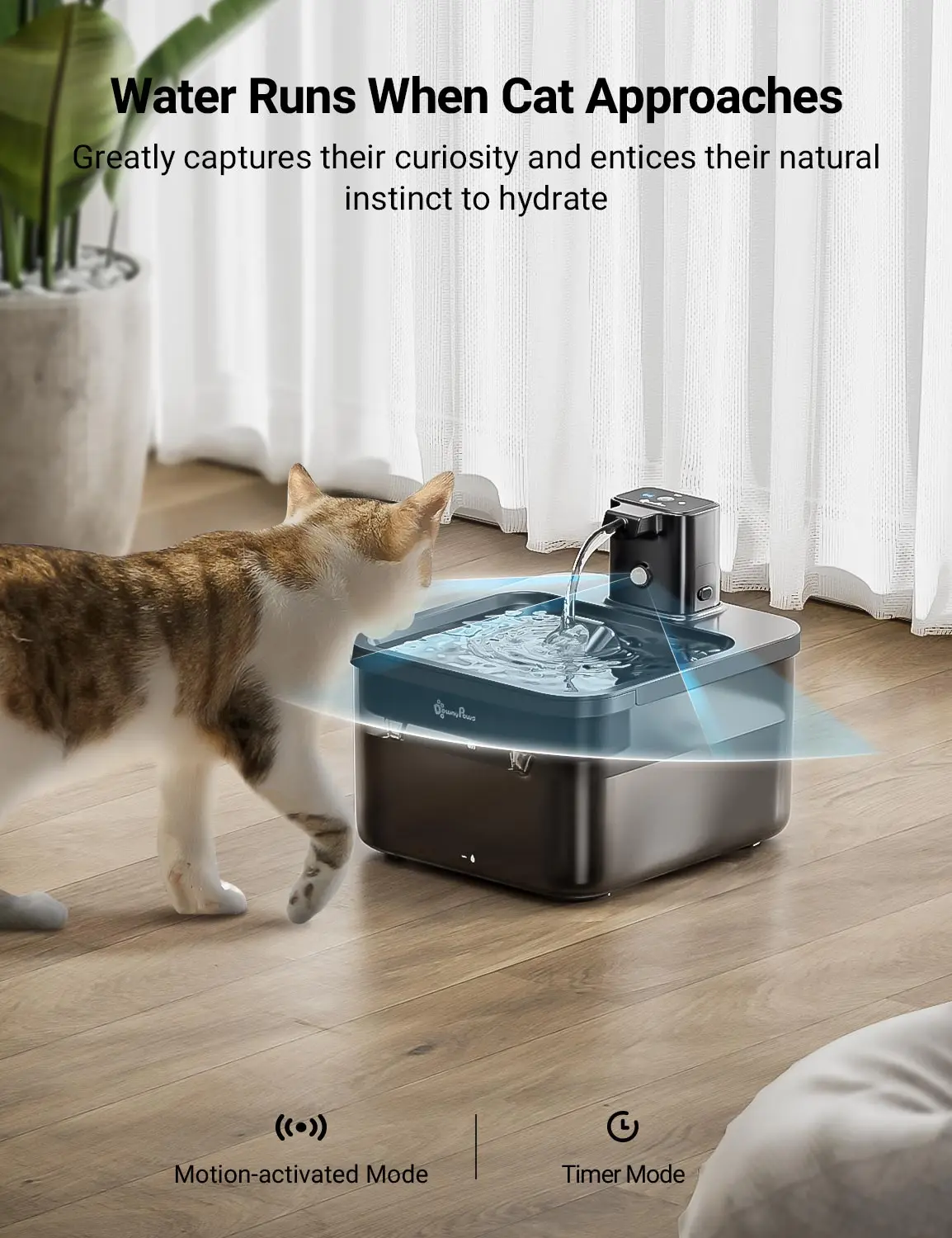 Imagem -03 - Downypaws-fonte de Água sem Fio para Gato e Cão Dispensador Automático de Água com Sensor de Movimentos a Pilhas 2.5l