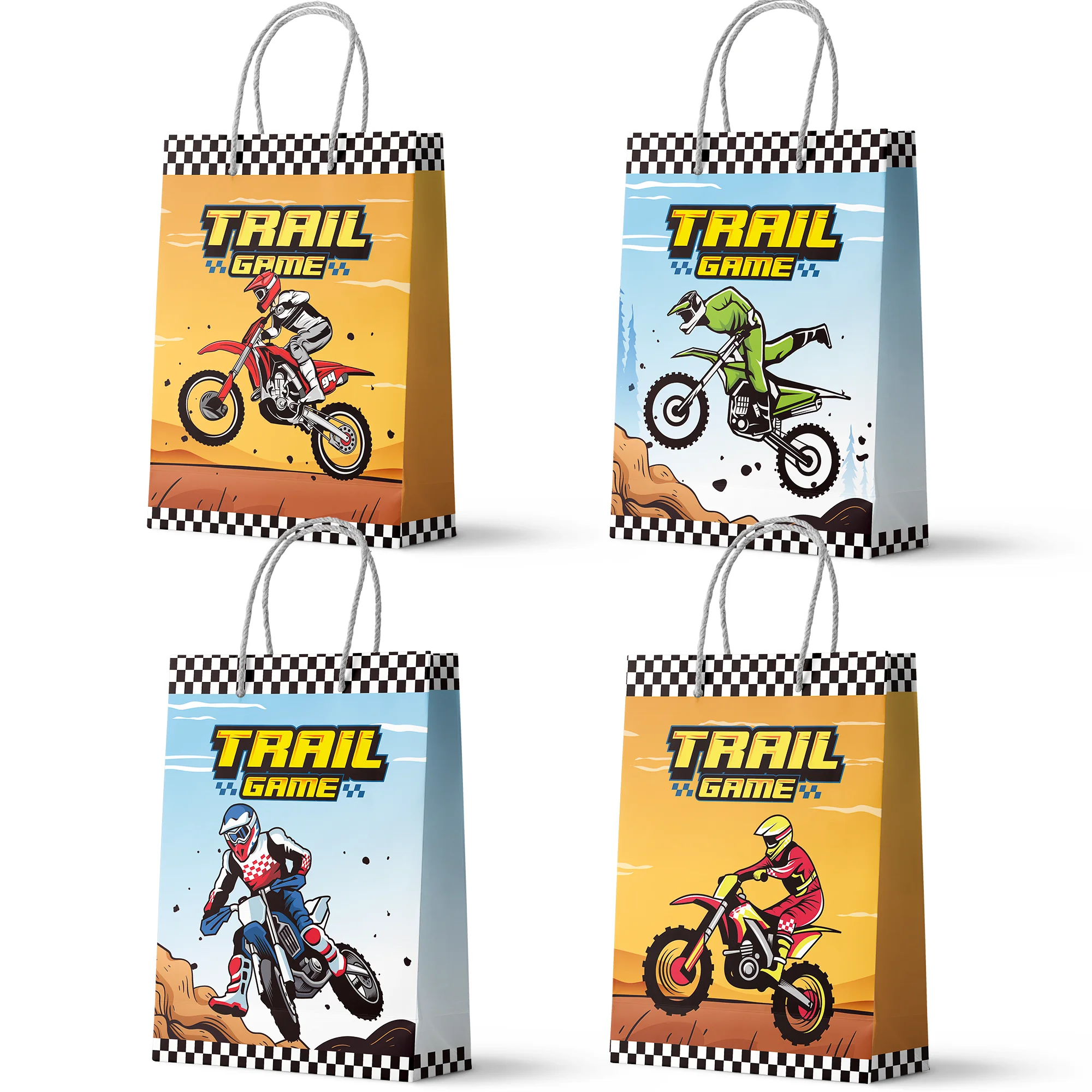 Motorcycle Party Gift Bags, 24 Pcs Dirt Bike Party Bags Set - Motocross Themed Party Favor Bags, Dirt Bike Party Gift Treat Bags