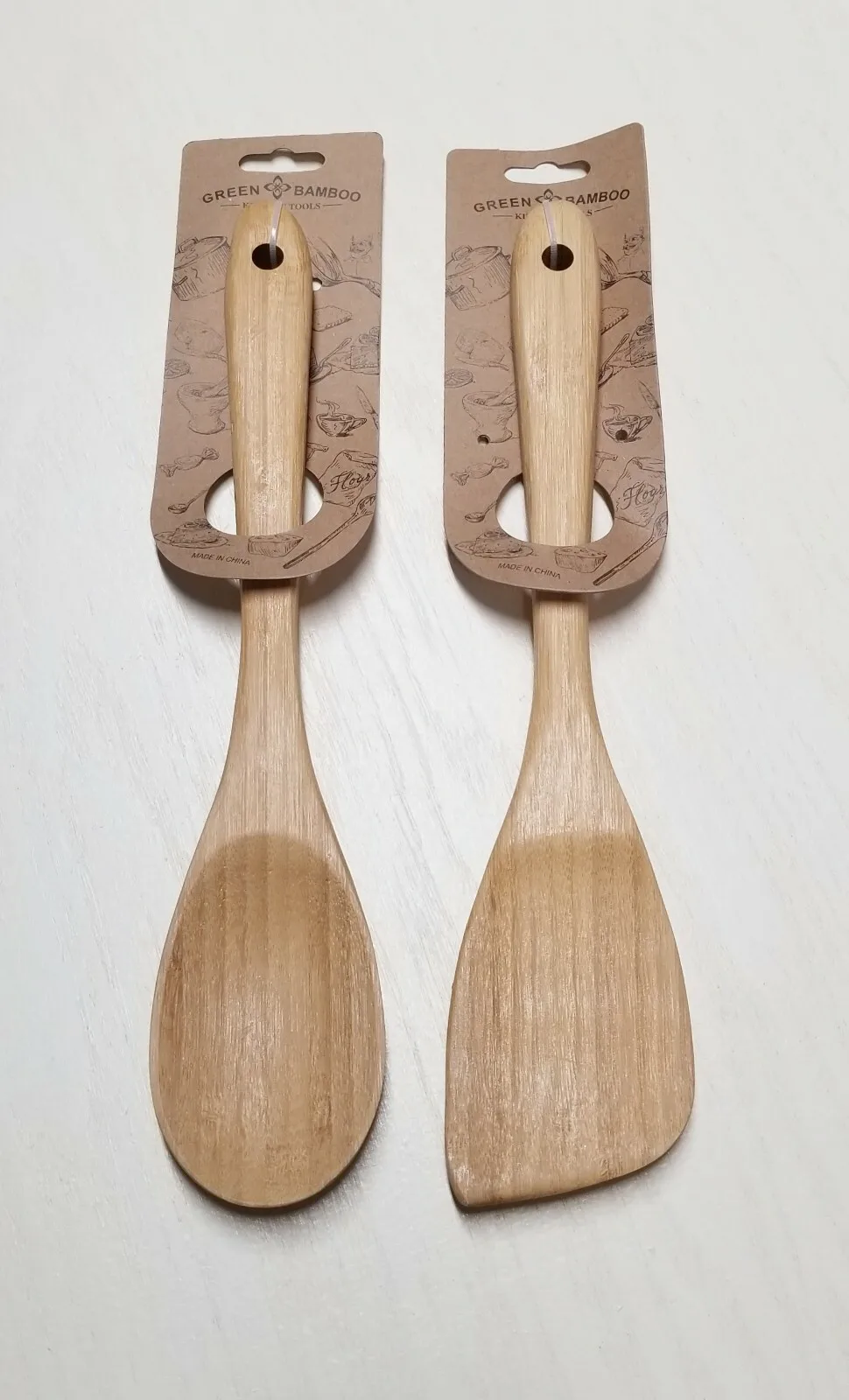 

Wooden Spoons and Utensils Set Bamboo Cooking Ladle Turner Kitchen Tools 12 Inch Long Natural Wood Serving Spoon for Soup