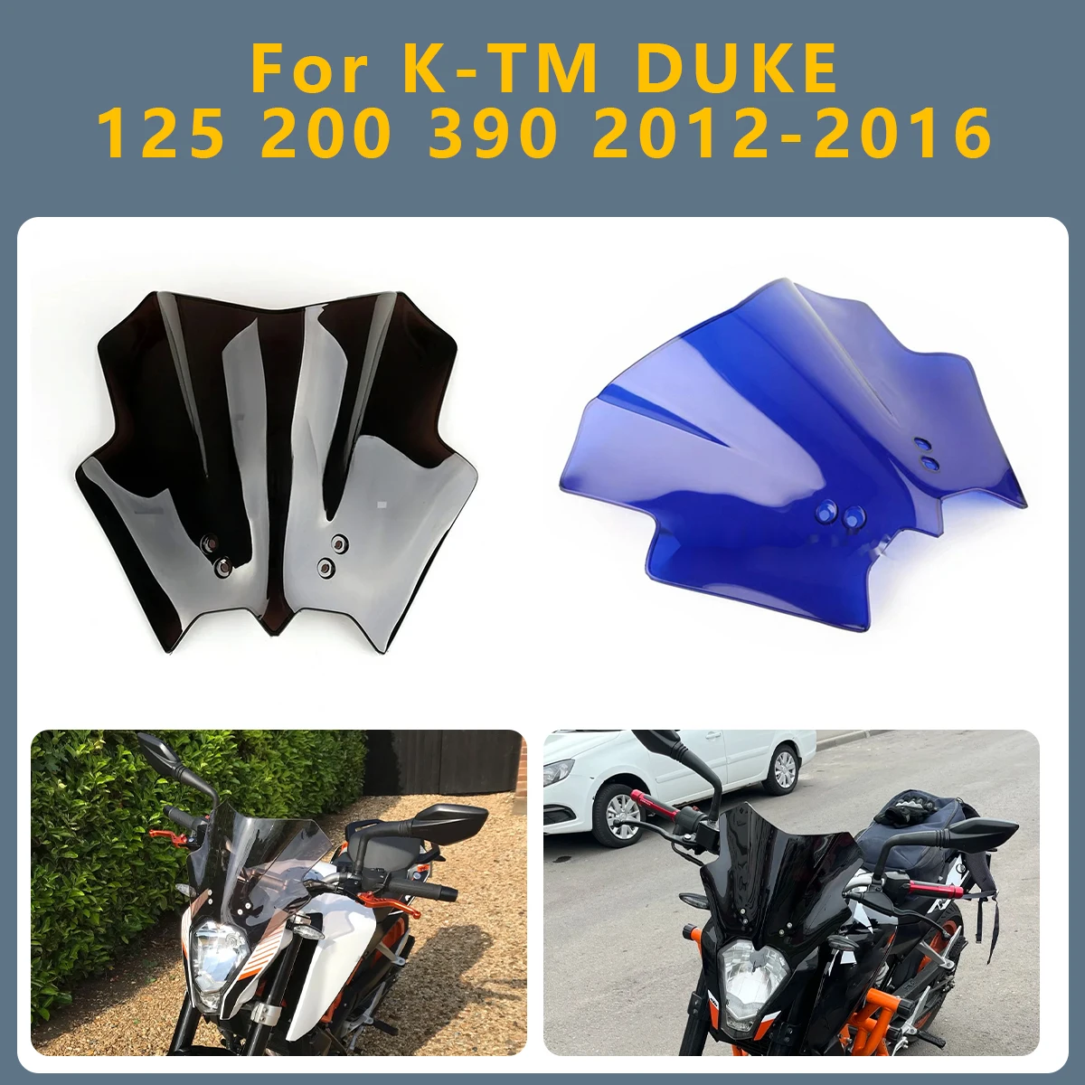 

Motorcycle Windshield WindScreen Double Bubble For K-TM DUKE 125 200 390 K-TM390 K-TM200 K-TM125 2012-2016 DUKE-125 DUKE-200