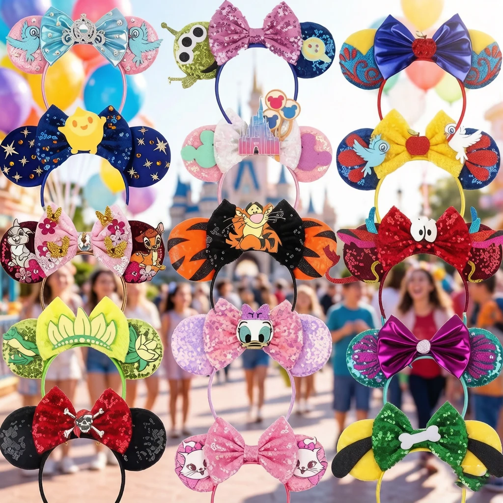 Neuestes modisches, süßes Haarband mit Mausohren für Kinder und Erwachsene, Festival, Party, Cosplay, Pailletten, gestricktes Haarband, DIY-Haaraccessoires