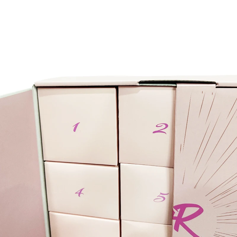 Customization.Custom Branded Packaging Beauty Product Boxes 30 Days Empty Skincare Advent Calendar Box