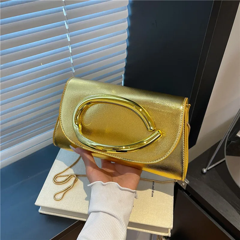 

Элегантная сумка-кроссбоди с цепочкой в простом стиле, однотонная квадратная сумка через плечо, новинка ранней осени для женщин