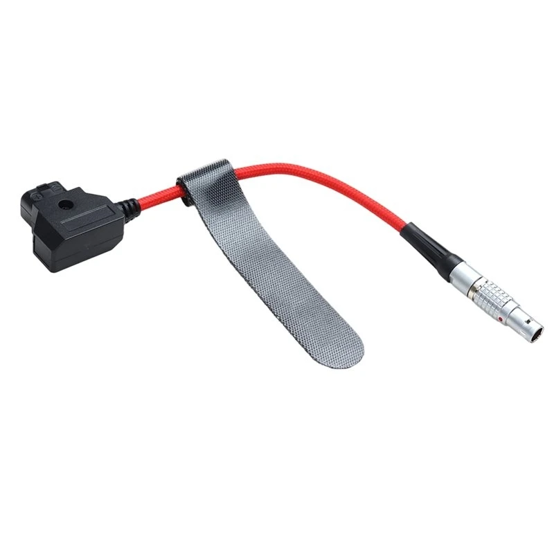 T23C D-Tap To 2 Pin 0B Power Cable, 20CM Nylon Braided Straight Camera Power Cord Red