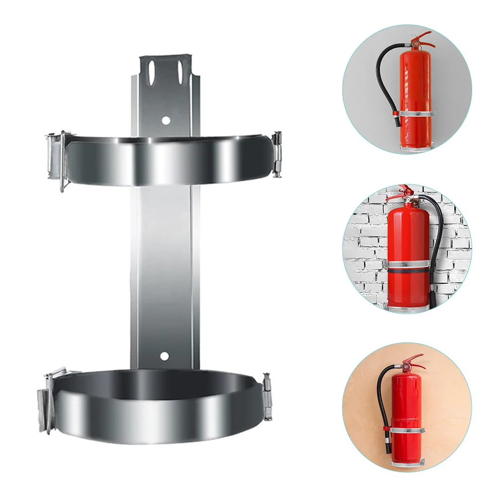 

2 Pcs Fire Extinguisher for Home Rack Vehicle Stand Stainless Steel Holder Wall Mount