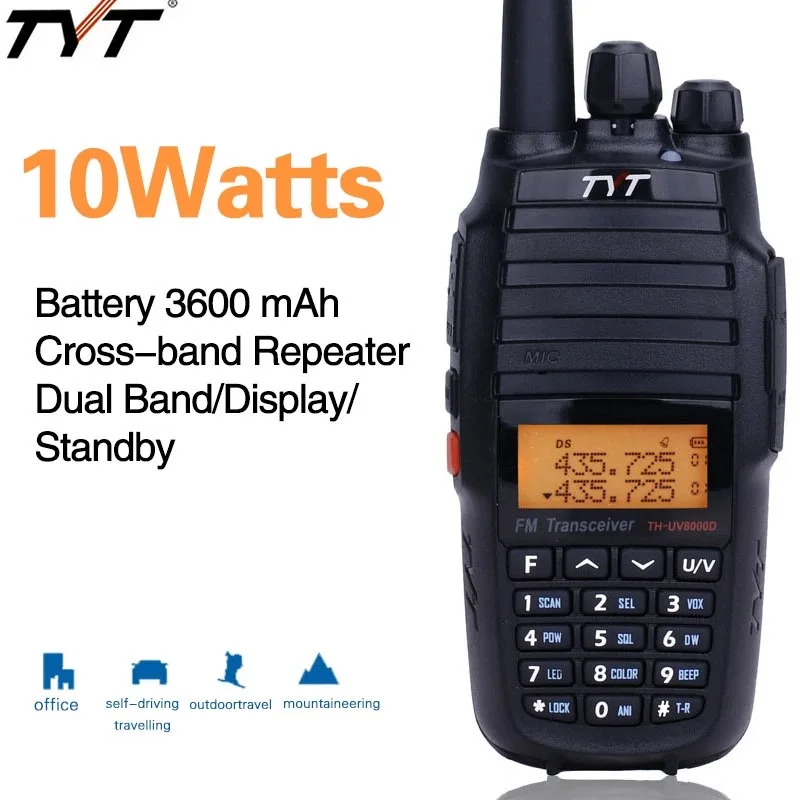 TYT-Dual Band Walkie Talkie Long Range High Power Ham Two Way Radio Professional TH-UV8000D 10W TYT UV8000D