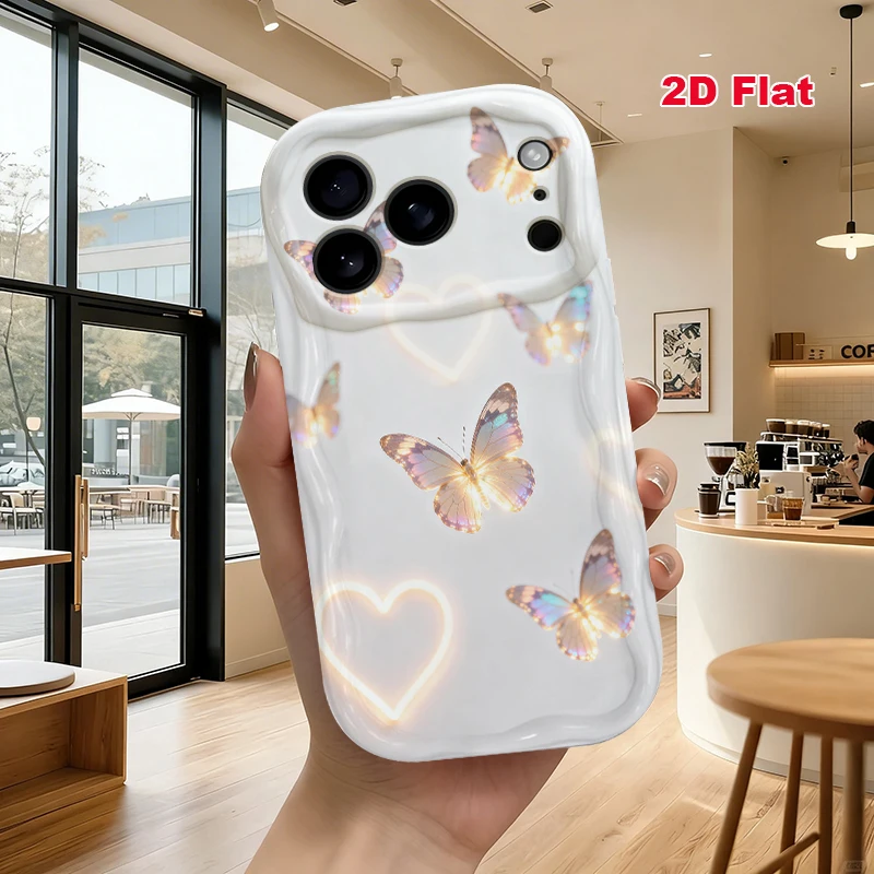 2D Flat Soft Silicone Phone Case For iPhone 17 Pro Max 16 18 Pro 13 11 15 14 Plus 12 17 16E 17Promax Shockproof Transparent Funda Cover