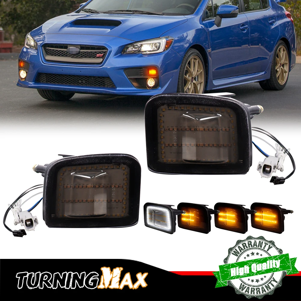 

2PCS Sequential Switchback LED Front Corner DRL Signal Light For 15-21 Subaru WRX STI