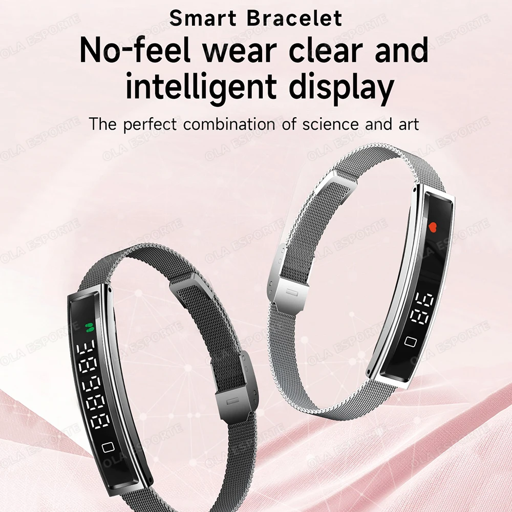 New Health Smart Bracelet Men Women Fitness Sports Band Stress Test HRV Monitor Waterproof Pedometer Smart Watch for Android iOS
